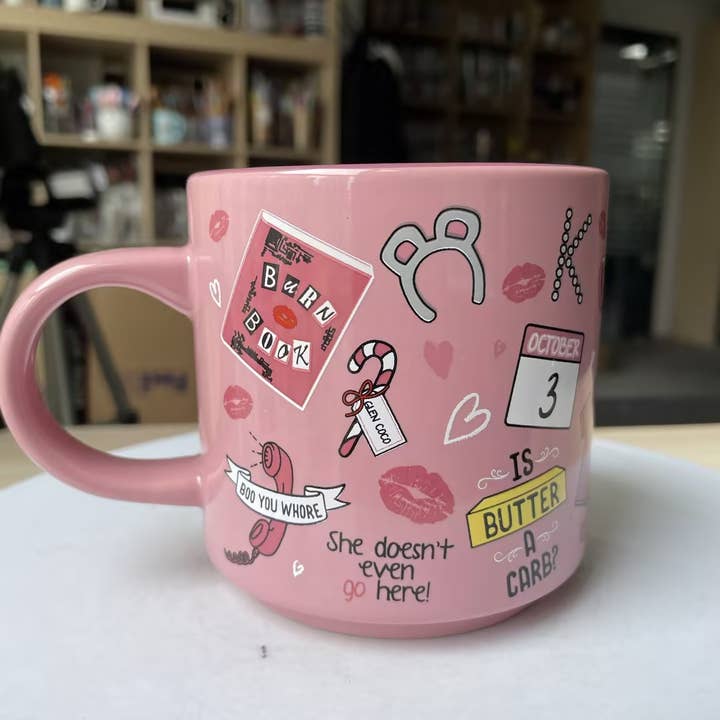 Silver Buffalo - Wholesale Coffee Mug - Mean Girls Pink 13oz Single Stackable Ceramic Mug2