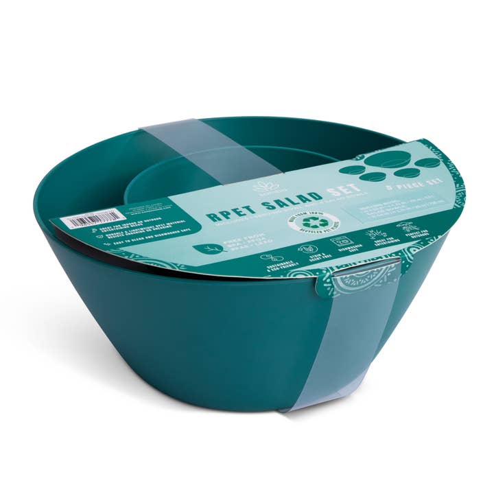 Core Home - Wholesale Salad Plate - 5pc RPET Salad Set - Emerald City