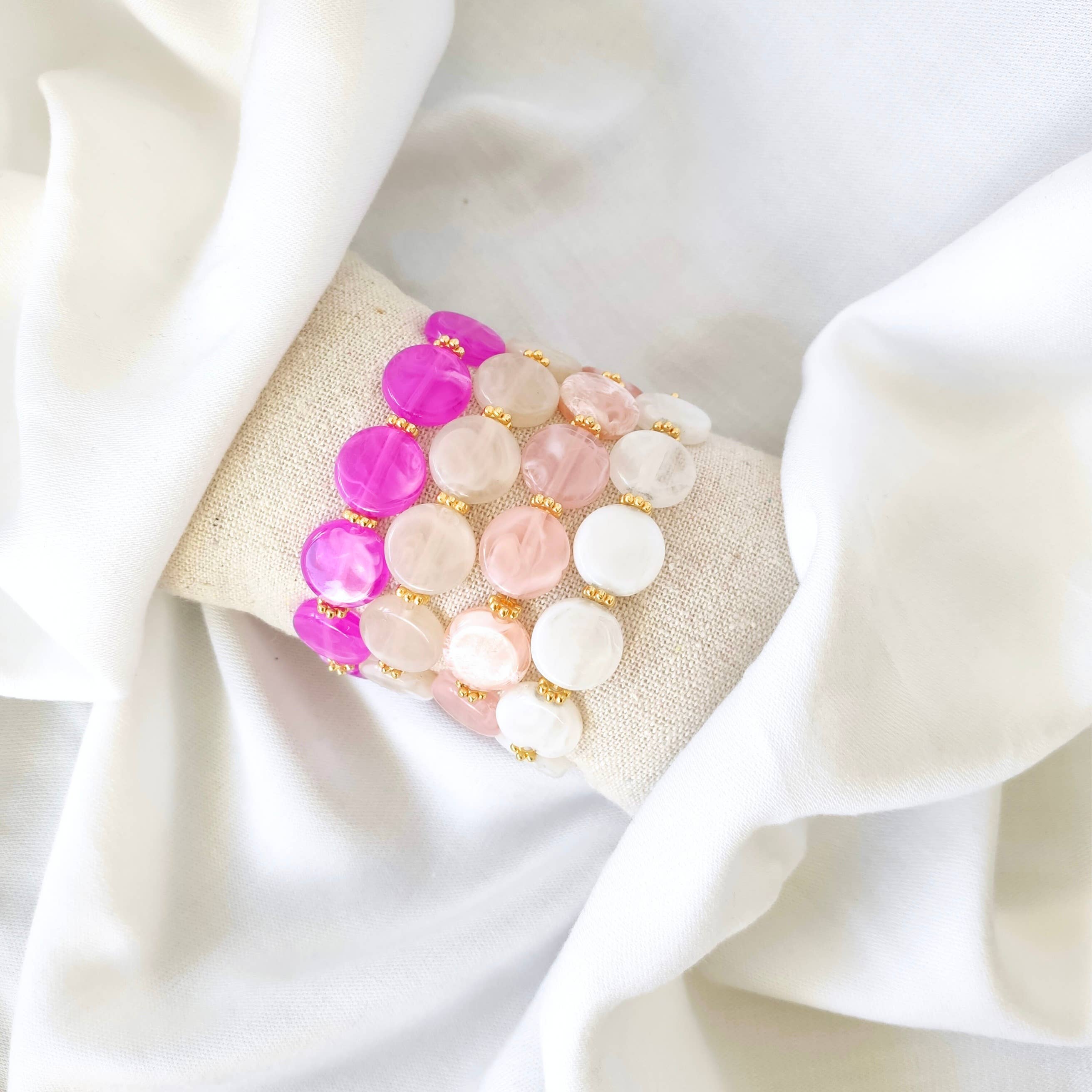 L'Atelier d'Artémis - Vente Bracelet de perles - Bracelet élastique ROMY5