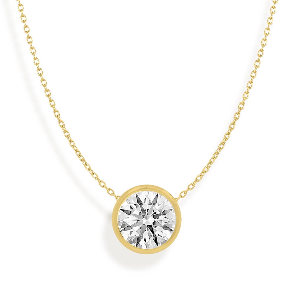 Maya J - Vente Colliers à pendentif - Collier Solitaire en Or 14K avec Diamant de Laboratoire Certifié2