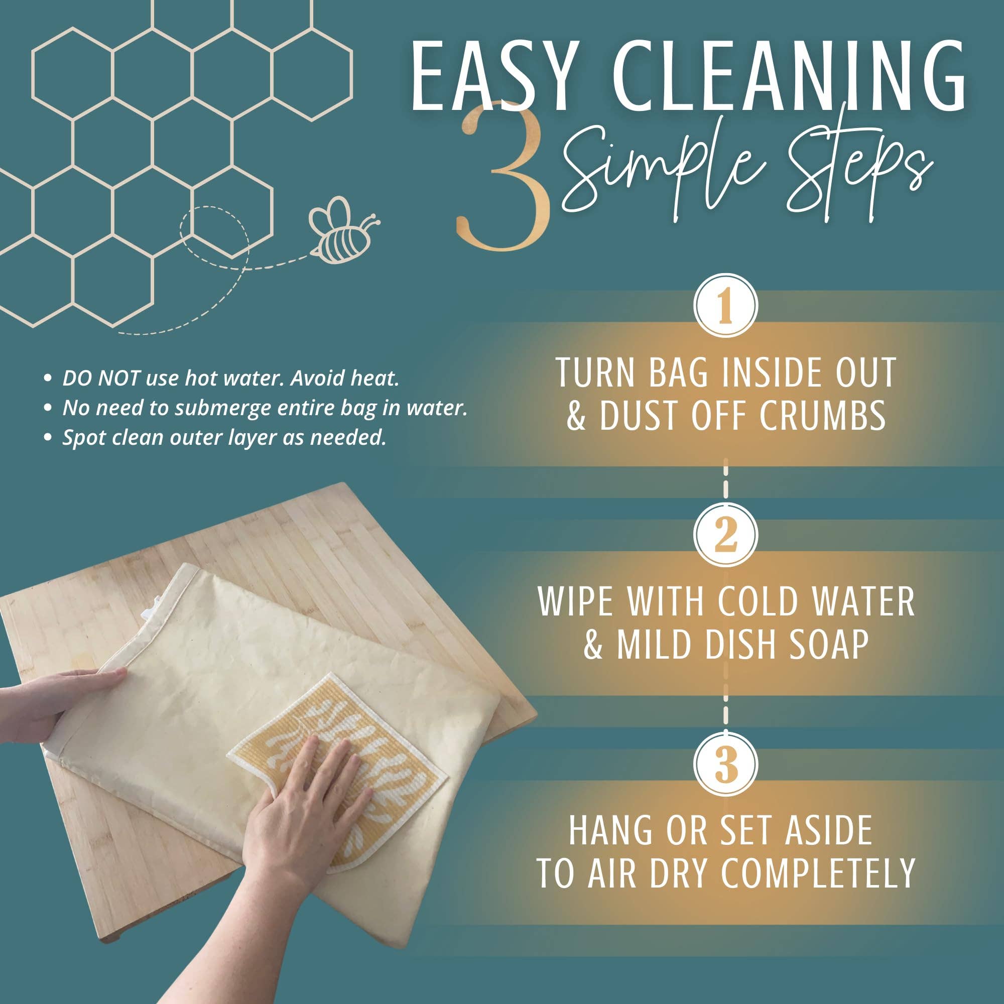 Nectar & Nest - Wholesale Food Storage Wrap/Bag - Reusable Beeswax Bread Bags for Homemade Bread & Sourdough9