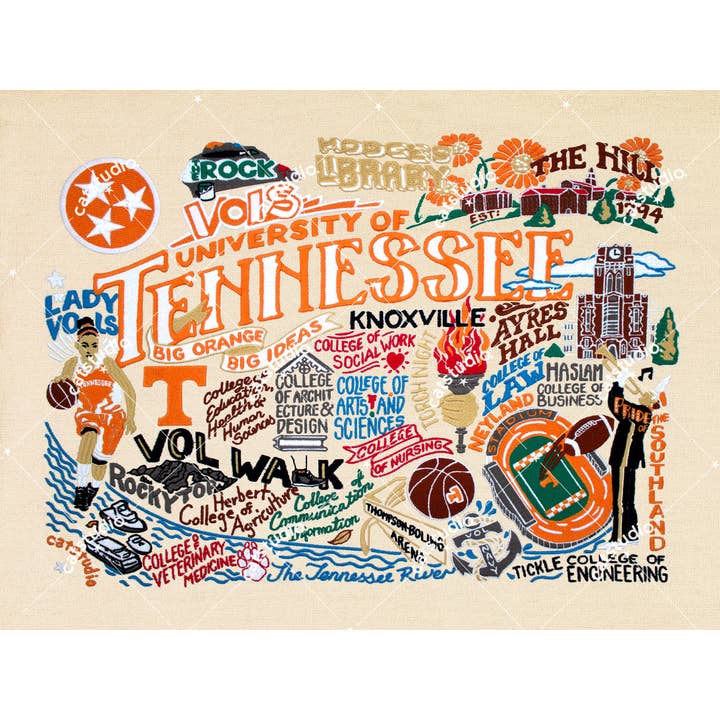 Tennessee, University of Collegiate Fine Art Print for wholesale by catstudio