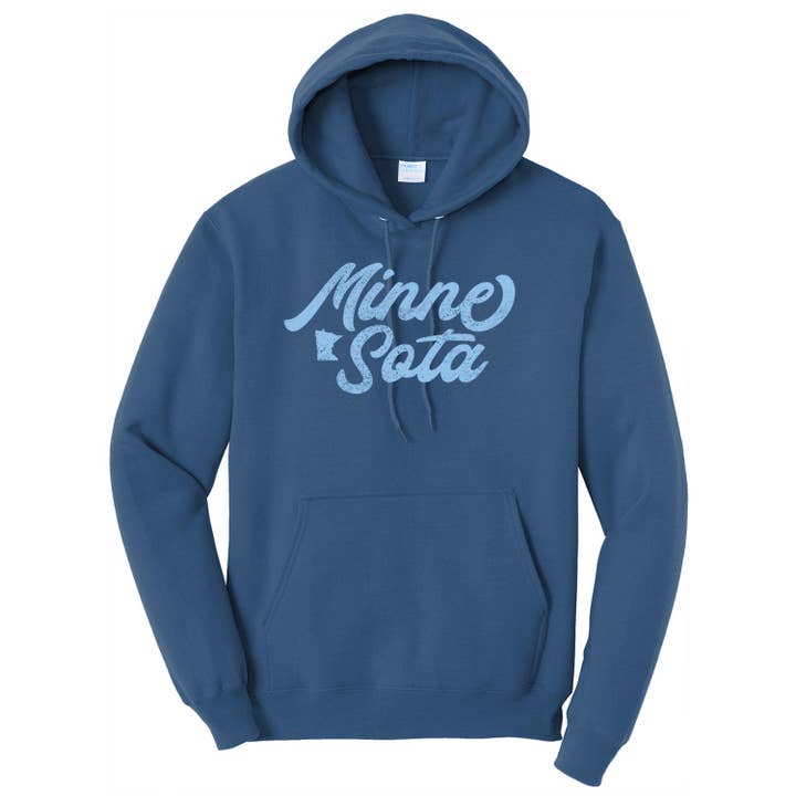 Minnesota Script Hoodie for wholesale by 218 Clothing + Gift