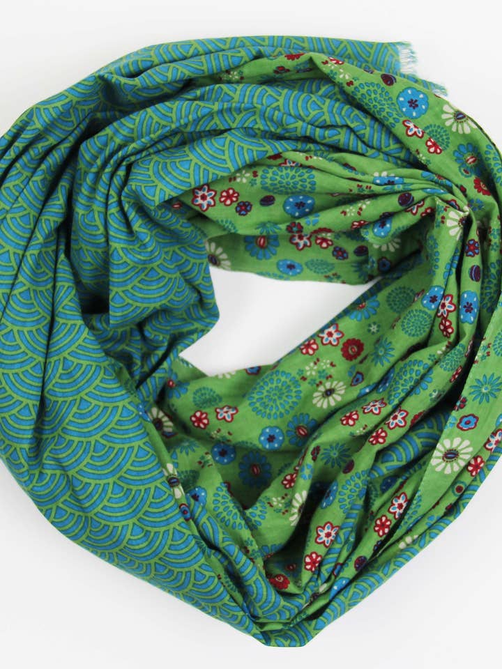 Biologische Katoenen Sjaal Kohana Kaki voor wholesale door Les Belles Vagabondes