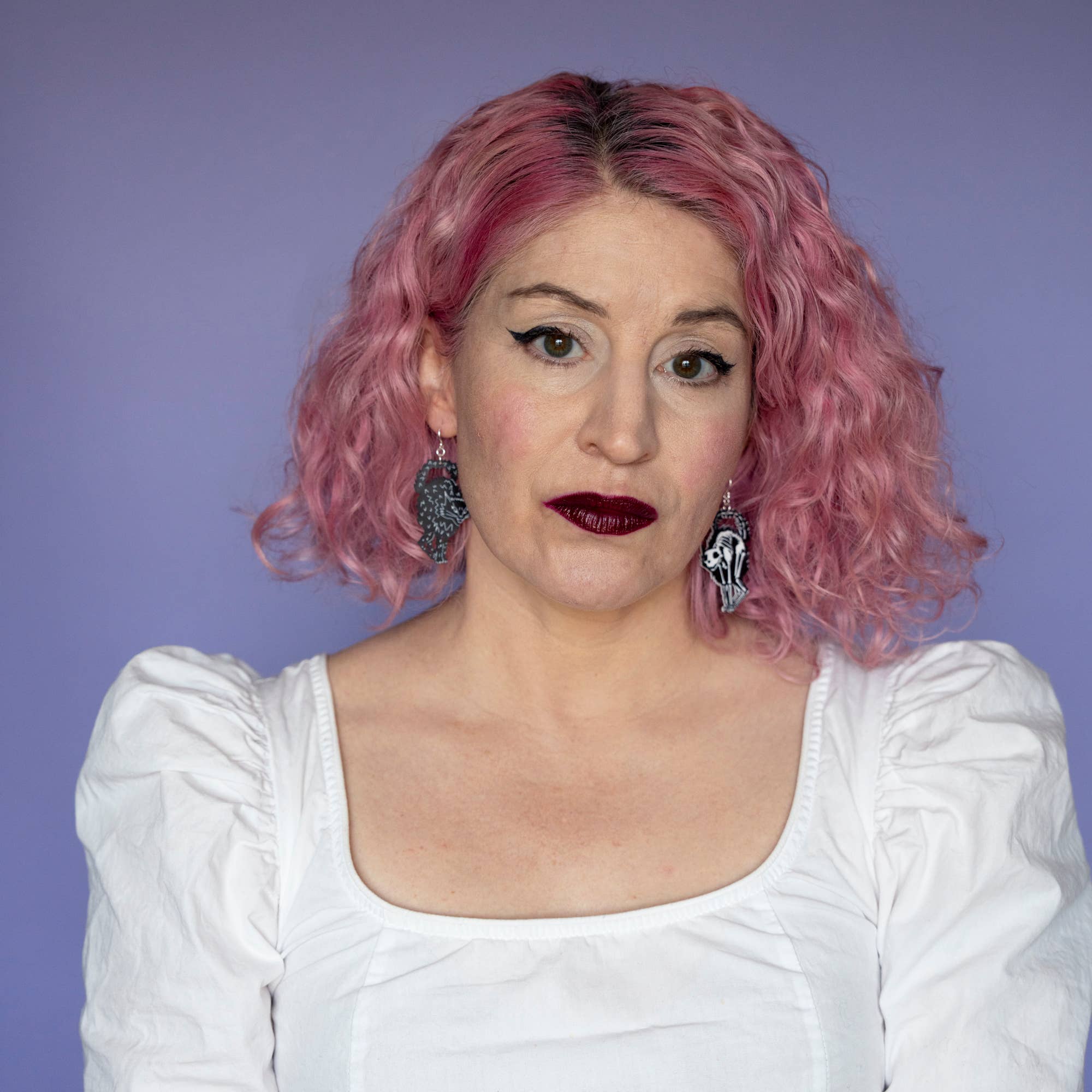 Darling Marcelle - Wholesale Dangle Earrings - Cat Skeleton Earrings4