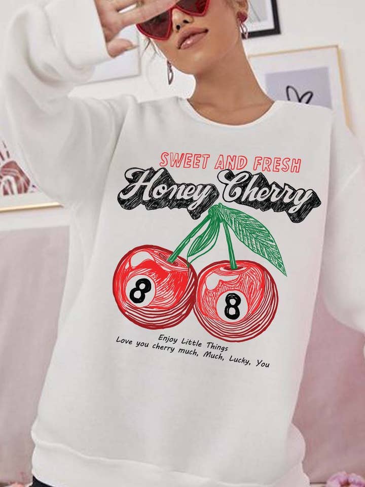 M9253 - SW HONEY CHERRY graphic sweatshirts for wholesale by HARANG