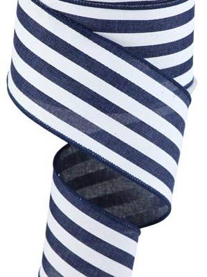 2.5"X10YD VERTICAL STRIPE - NAVY AND WHITE - RGC156319 for wholesale by General Wholesale Inc
