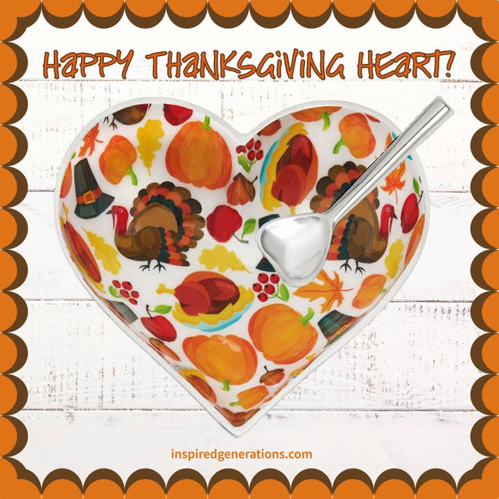 Feliz Coração de Ação de Graças com Colher de Coração por atacado de Inspired Generations