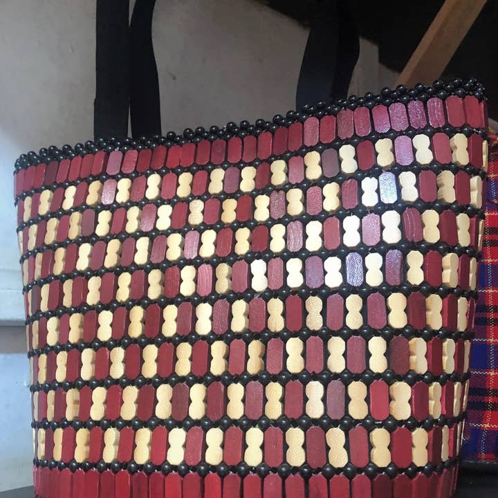 Tanzania Shopper - Wholesale Tote Bag - Women's - Wooden Designer Handbags5