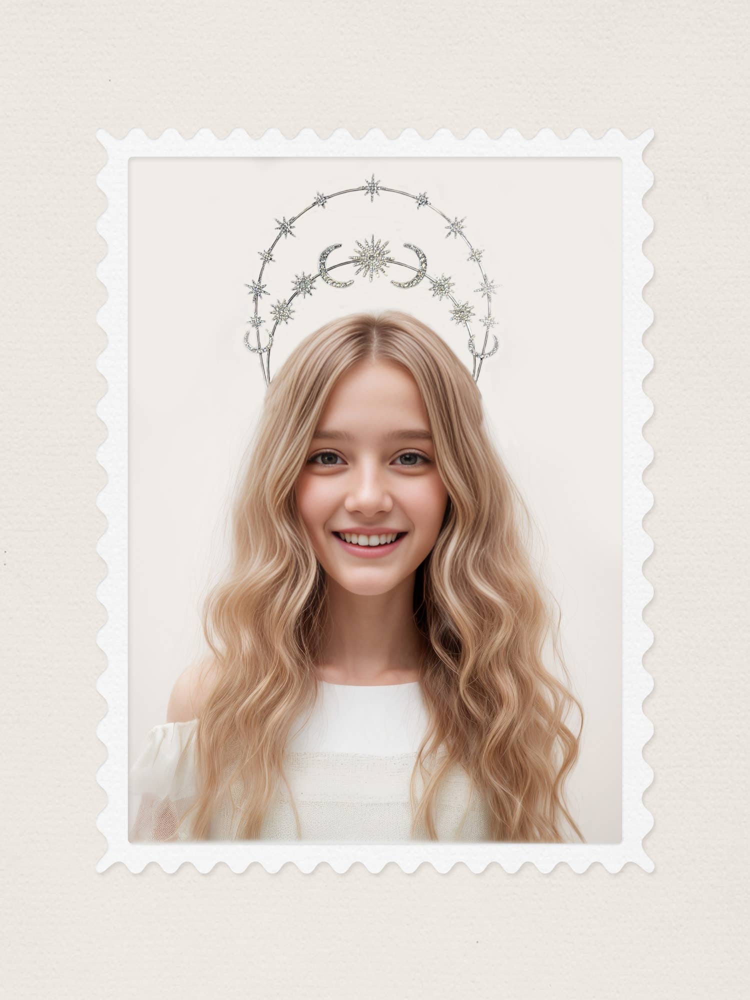 Happy Dream Gifts – Engroshandel Pandebånd - Dame – Sun Moon Stars Goddess Crown Halo pandebånd, Boho hovedstykke