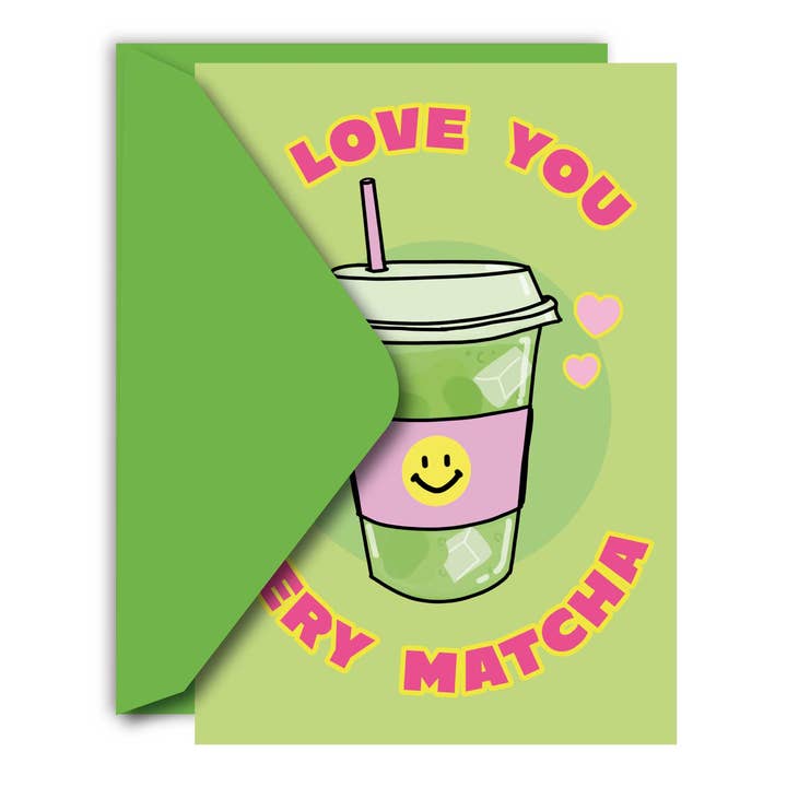 Studio Soph (We Pay Your Import Fees - We Ship DDP) - Wholesale Valentine's Day Card - I Love You Very Matcha Valentines Day Love Greeting Card1