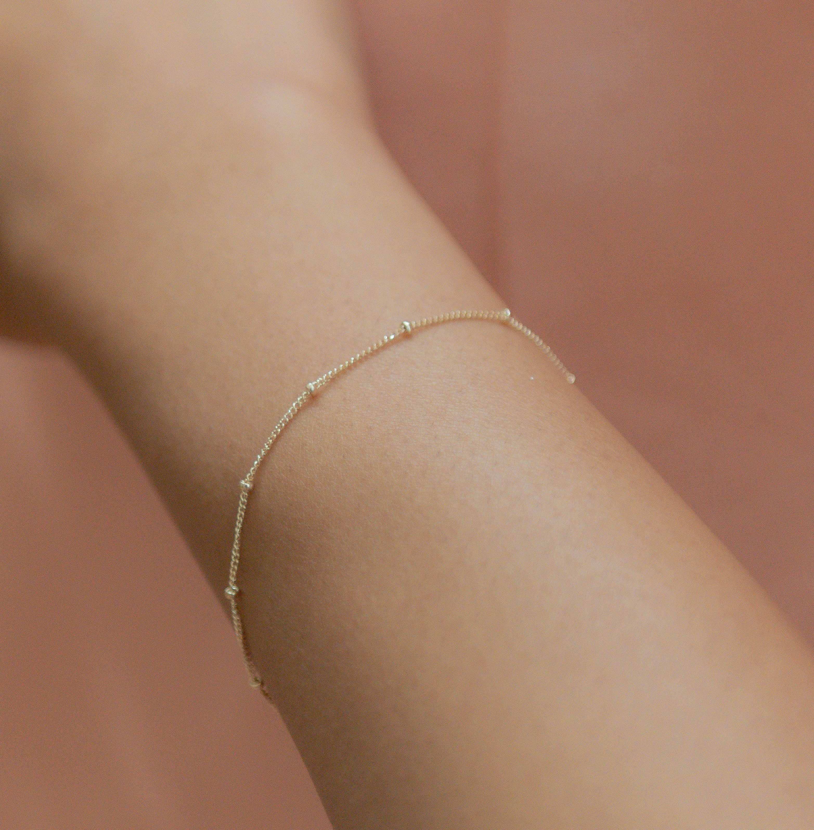 Ofina Jewelry - Wholesale Link & Chain Bracelet - 14K SOLID GOLD BALL CHAIN BRACELET1