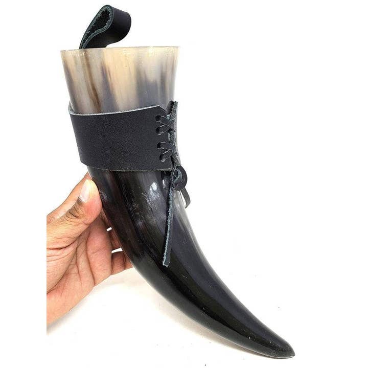 GREENROOTS USA LLC - Wholesale Drinking Glass/Cup - Authentic Medieval Viking Drinking Horn 24oz - Handcrafted W2