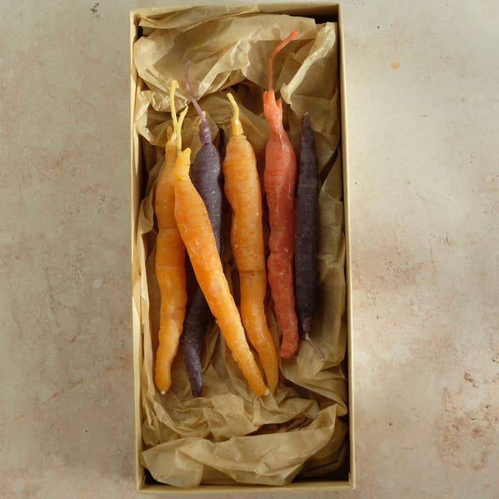 Mini Carrot Birthday Candles set of 6 for wholesale by Hormscent