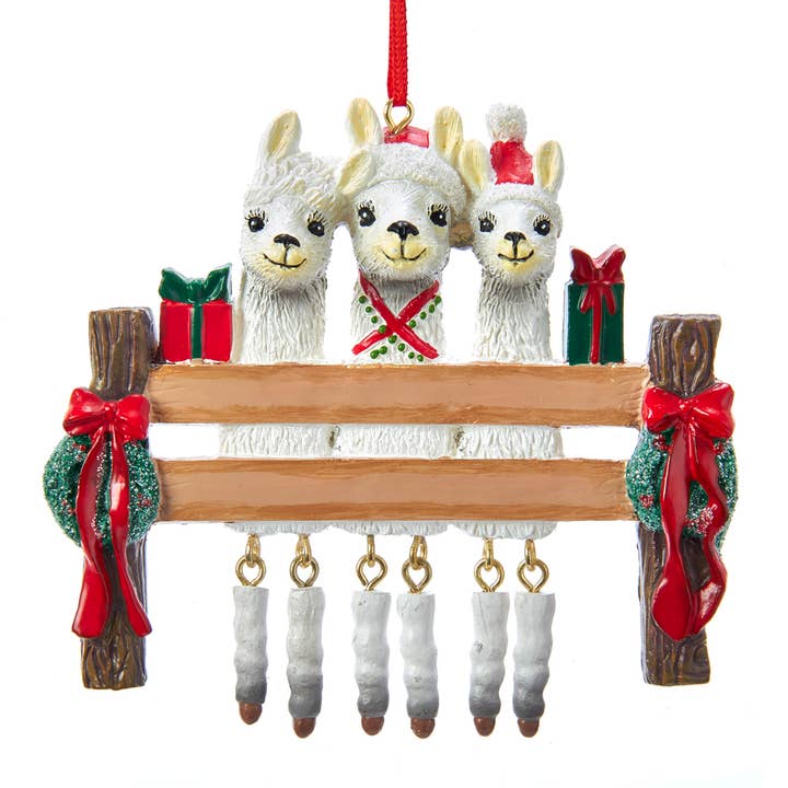 4" RESIN FAMILY OF 3 LLAMA ORNAMENT for wholesale by Kurt S. Adler, Inc.