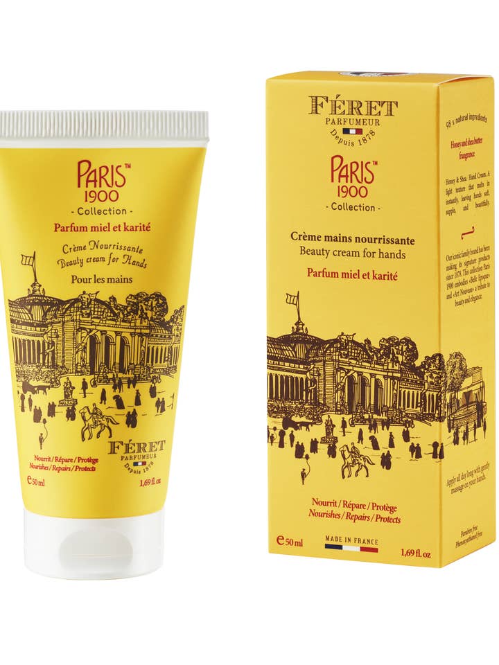 CRÈME POUR LES MAINS ET LES PIEDS – PARFUM MIEL & KARITÉ pour la vente par Feret Parfumeur - Distributed by Scents of Europe
