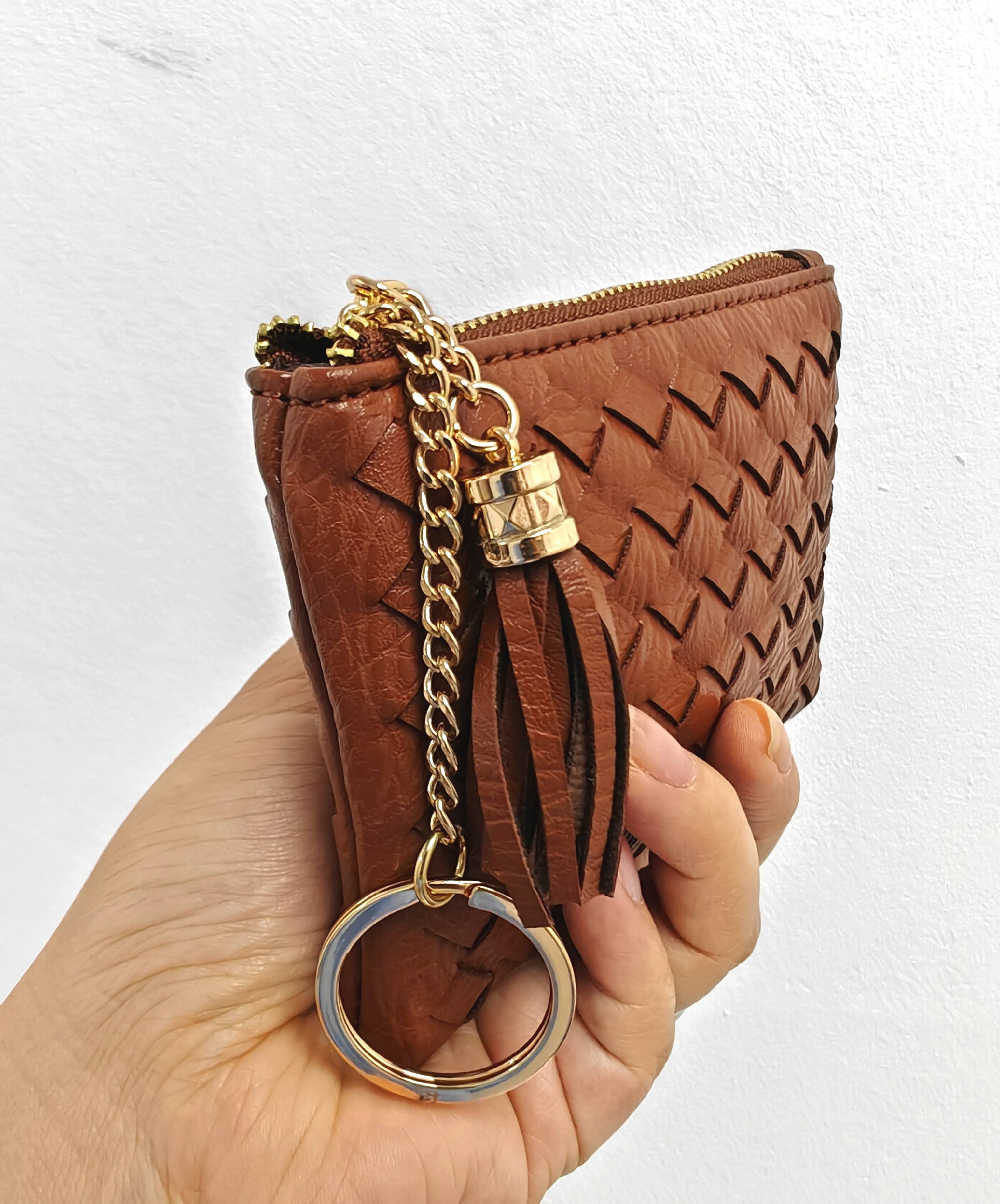 Superbia – Engroshandel Møntpung - Dame – Blød håndlavet vævet kvast nøglering lynlås kortholder mønt28