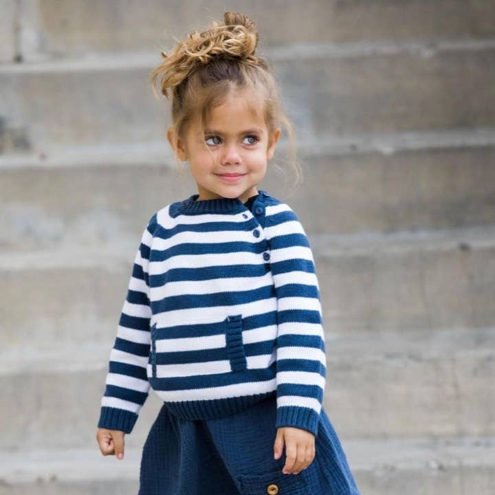Organic Cotton Toddler Harem Pants - Navy for wholesale by Bondi Booti Baby