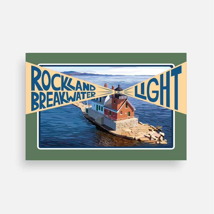 Rockland Breakwater Light Postcard for wholesale by Abby Clark Creative