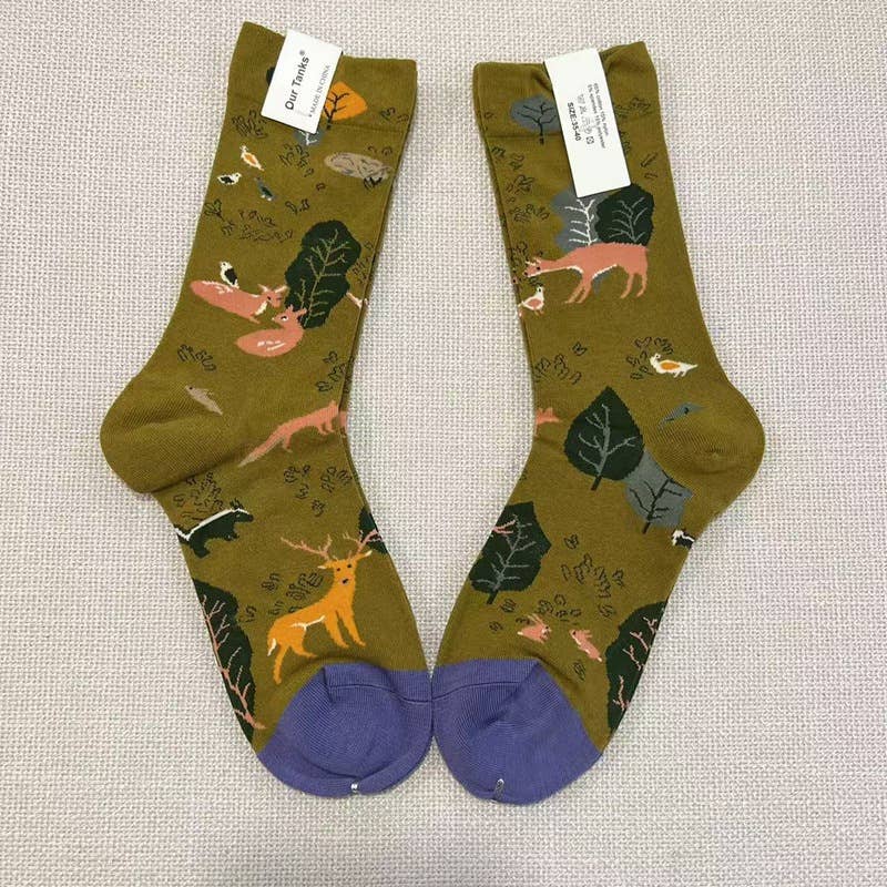 Tourtiwi – Meias - Unissexo por atacado – Meias com padrão de pintura a óleo assimétrico18