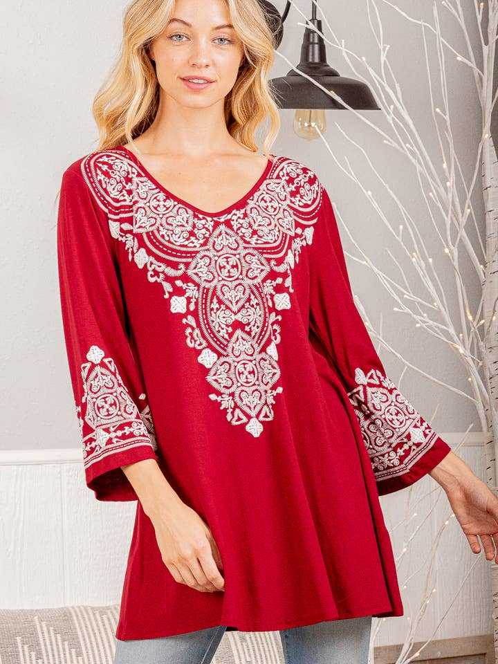 Pink Irene Wholesale - Wholesale Tunic - Women's - DAMASK TOP3