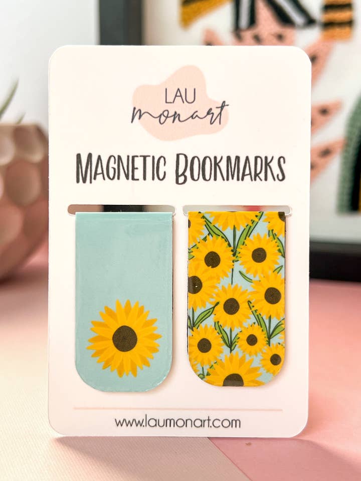 Sunflower Digital Magnetic Bookmarks for wholesale by Lau Monart