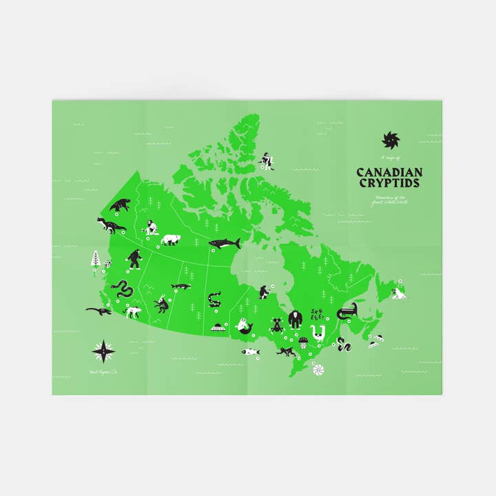 Mapa Cryptid canadense por atacado de Void Paper Co.