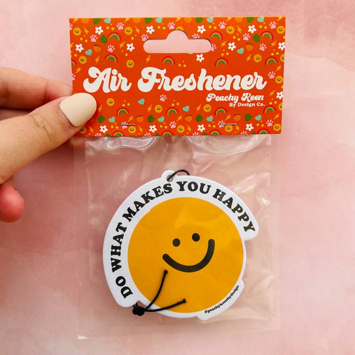 Peachy Keen by Design Co - Wholesale Car Freshener - Women's - Car Air Freshener: Smiley Face Do What Makes You Happy1