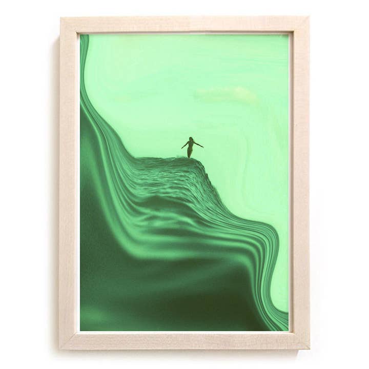 Surfkonsttryck "Vår hala sluttning" Surrealistisk surfserie för wholesale av Matthew Allen Art