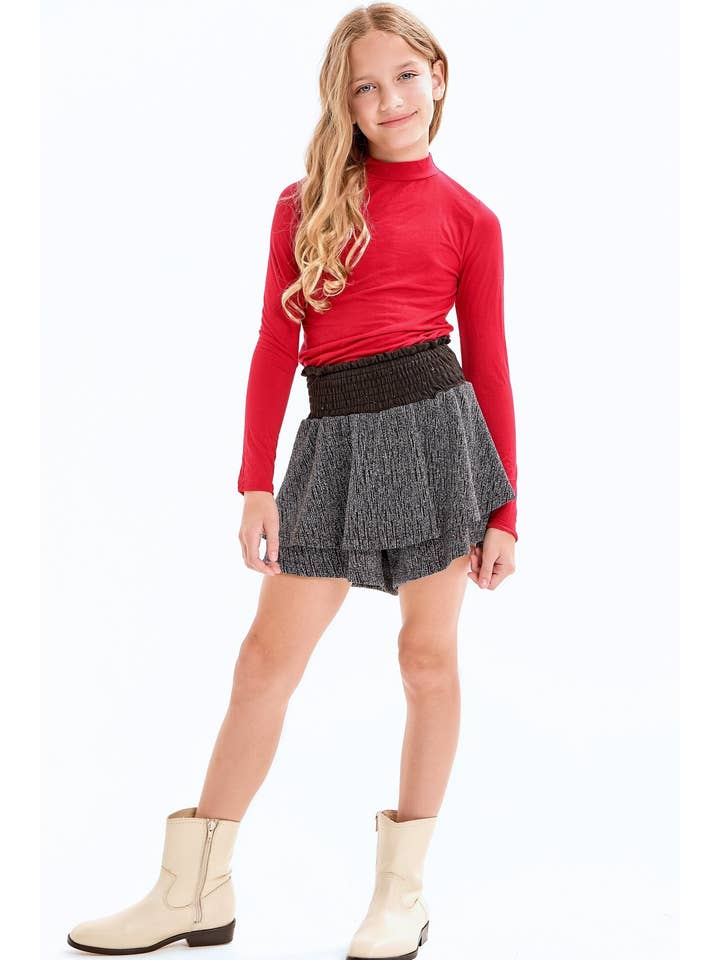 Good Girl - Wholesale T-Shirt - Kids - Mock Neck Long Sleeve Modal Knit Top