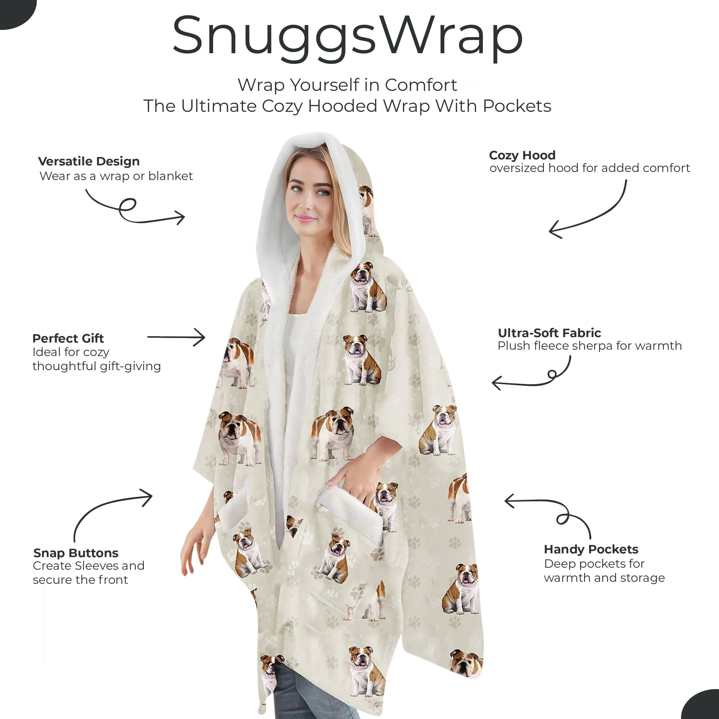 E&S Pets – wholesale Hoodie - Dam – Snuggs Wraps med huva – extra mjuk Sherpa-fleece filt för djurälskare, startpaket1