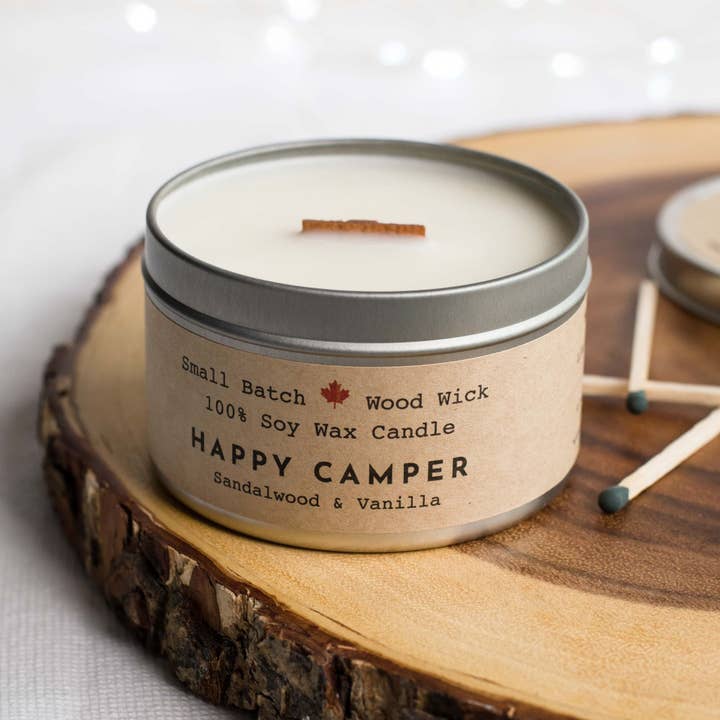 Weekday Candles - Wholesale Travel Candles - Happy Camper Cabin Candle Tin