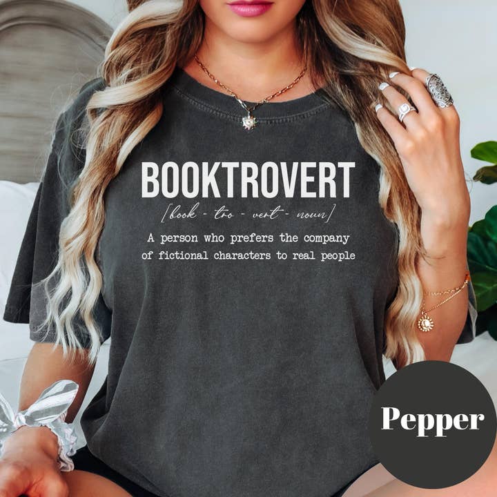 Purely Bookish - Wholesale Screen Printed T-Shirt - Women's - Booktrovert Shirt, Funny Book Lover Tee, Comfort Colors® T-Shirt, Introvert Gift for Readers, Bibliophile Aesthetic, Bookish Graphic Tee