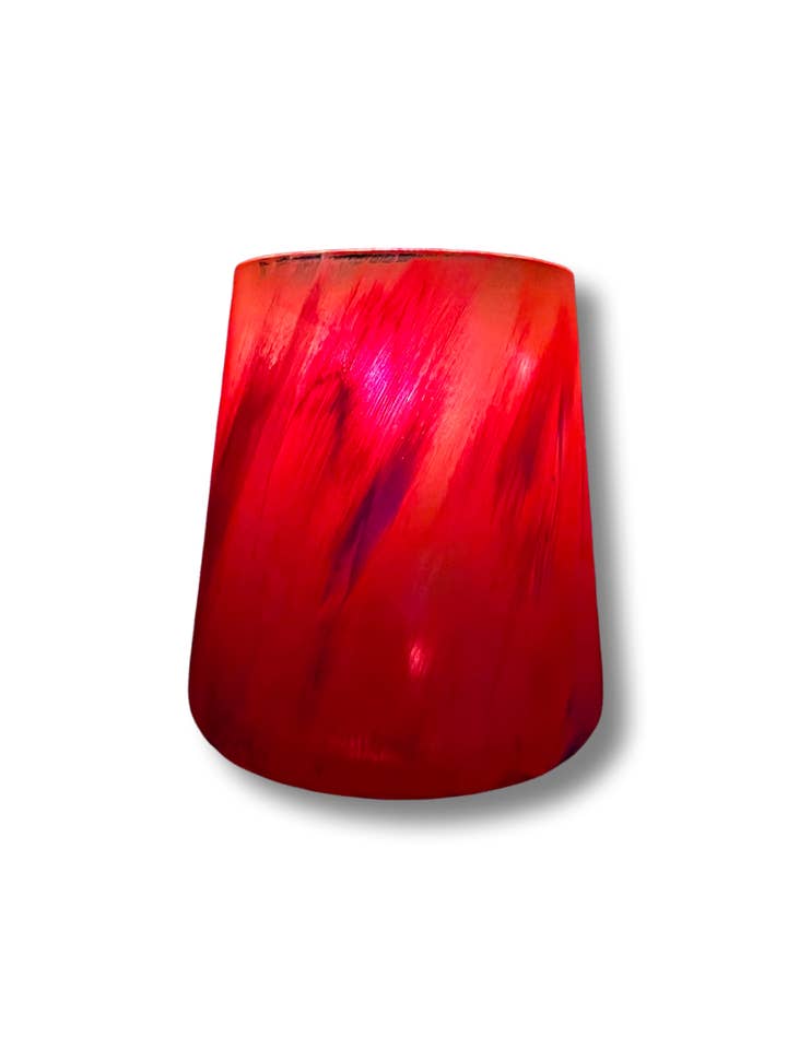 Bougie de luxe au soja rouge peinte à la main pour la vente par Maouiwowwie