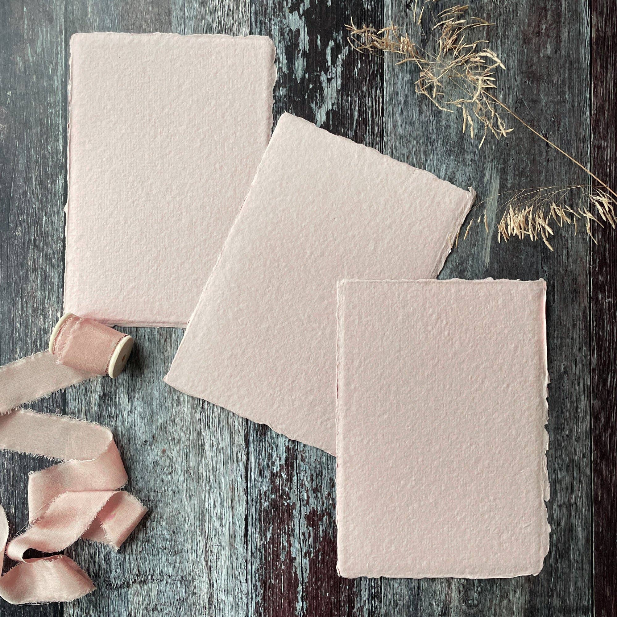 The Natural Paper Company - Wholesale Painting Paper - Blush Handmade Paper | Pack of 5 | Recycled Cotton Rag Paper2