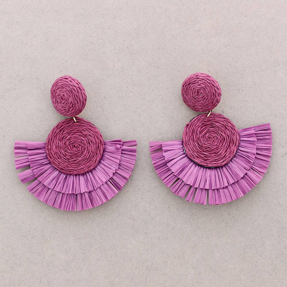 Sonata - Wholesale Dangle Earrings - Raffia Fan-shaped Earrings4