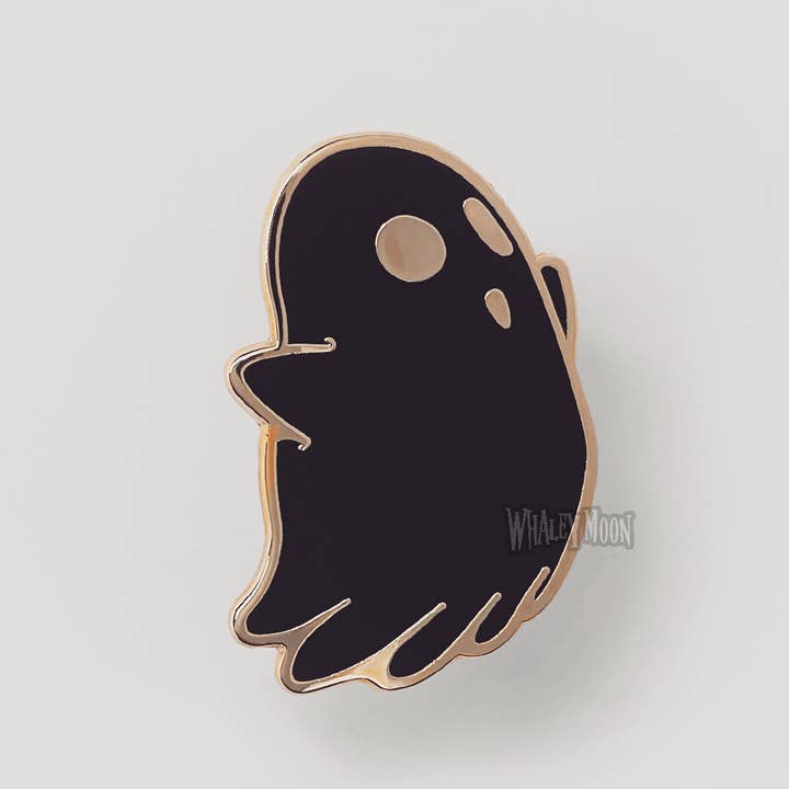 Black Ghost Enamel Pin for wholesale by whaley moon