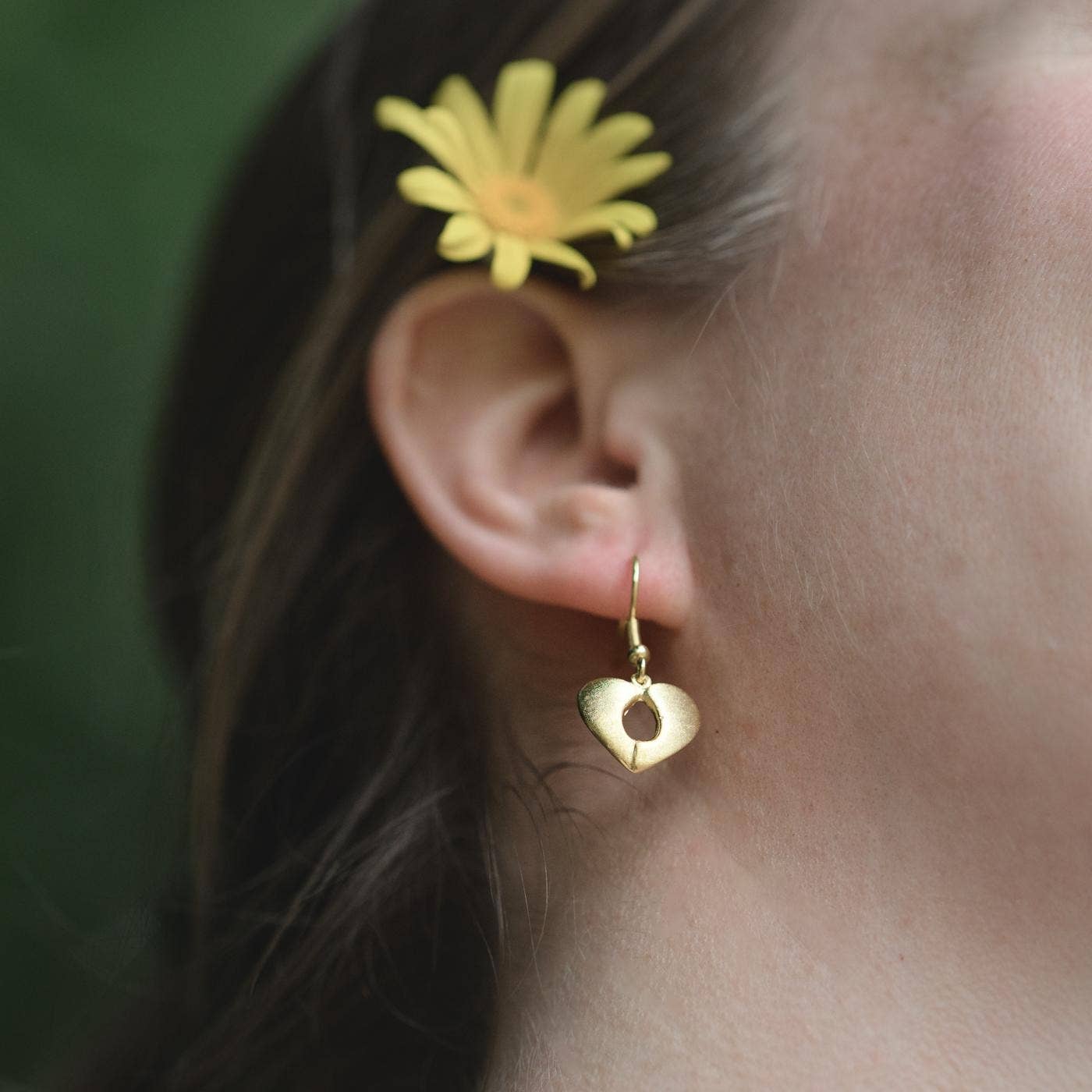 Ethical Global - Vente Boucles d'oreilles pendantes - Boucles d'oreilles cœur à fenêtre (argent, 14K, rose) - Fait main5