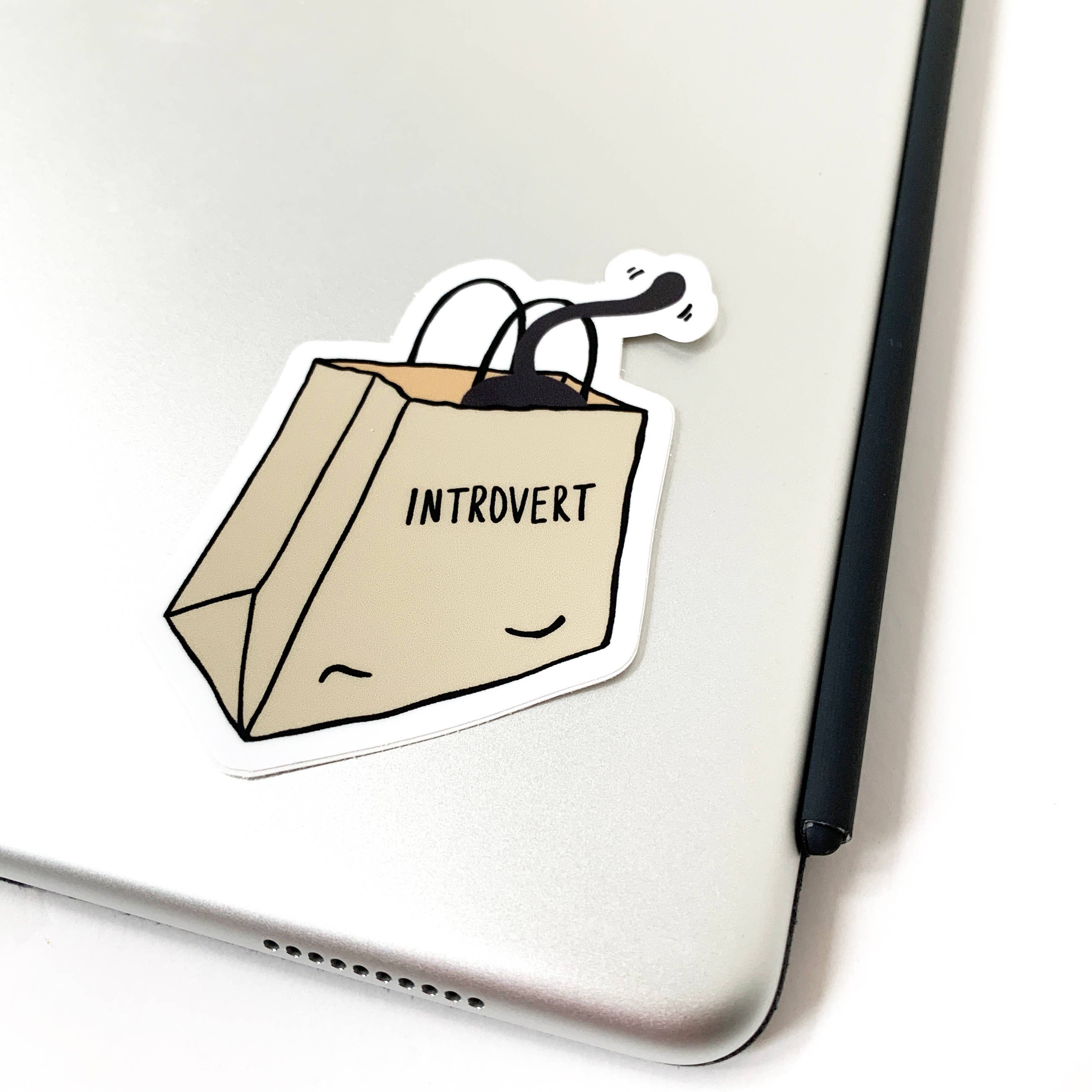 Yellow Daisy Paper Co. - Wholesale Sticker - Introverting Cat Sticker, Vinyl Introvert Sticker2