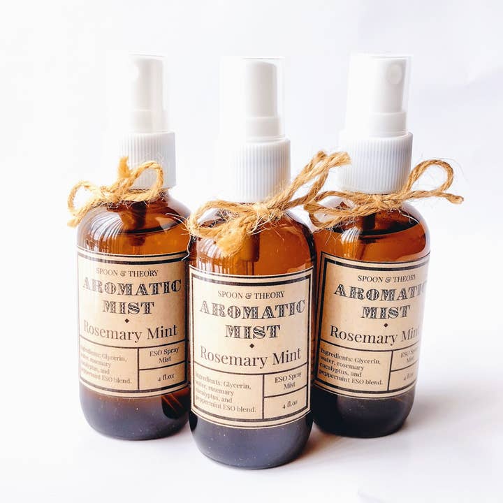 Spray d'ambiance au romarin et à la menthe, brume d'huile essentielle, cadeau spa pour la vente par Spoon & Theory Handmade