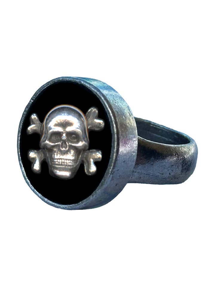 Bague - Shadow Box Skull and Crossbones - Noir pour la vente par Classic Hardware