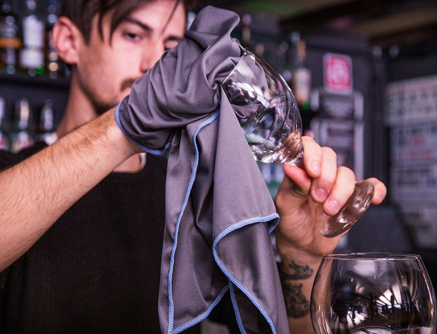 Trendy Bartender - Wholesale Bar Tool - microfiber glass cleaning cloth 30"x30" inch commercial size gray3