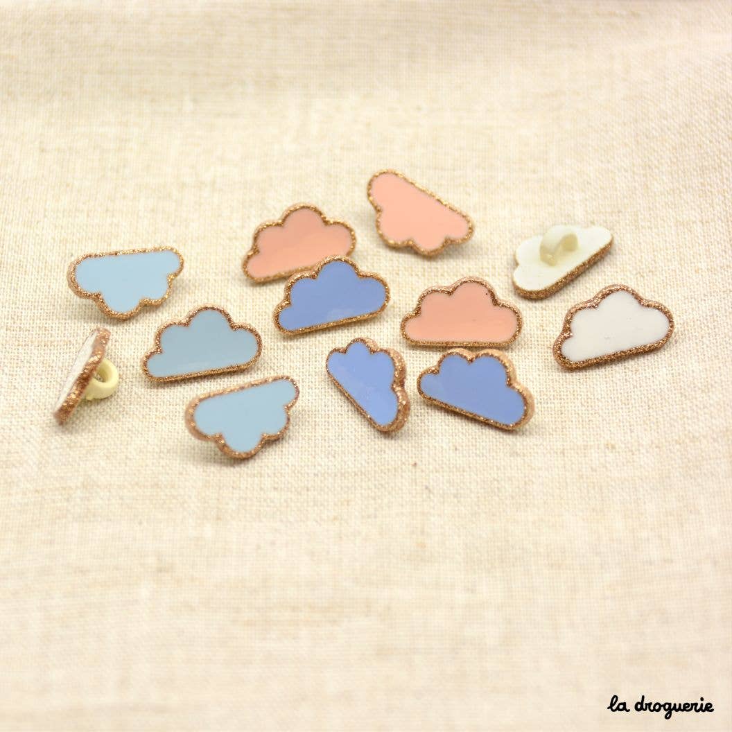 LA DROGUERIE - Wholesale Sewing Button/Snap - "Cloudy" button 15 mm3