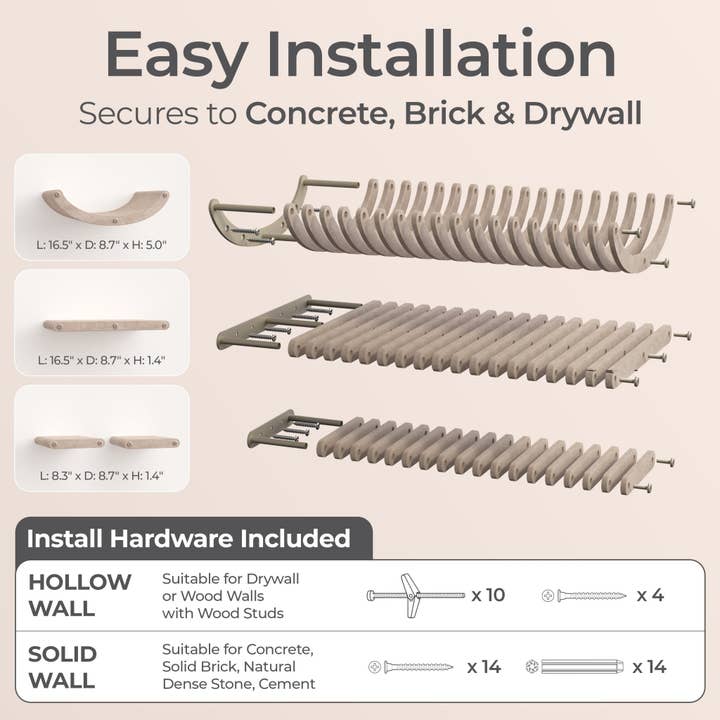 Pryde Pets - Wholesale Pet scratcher – Cat - Wall Meow-nted™ Cat Climbers – Set of 4 Shelves (Oatmeal)7