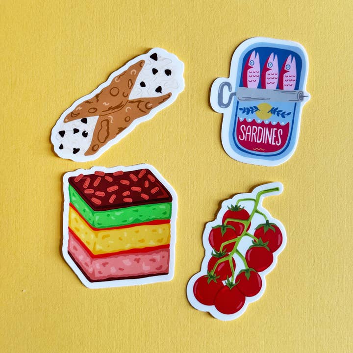 Parcel Island - Wholesale Sticker - Mangia Italian Foods Sticker Pack, 4 Vinyl Stickers2