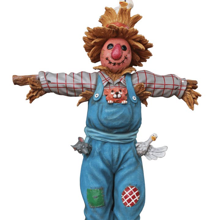 Comic Scarecrow on Post Life Size Statue for wholesale by LM Treasures