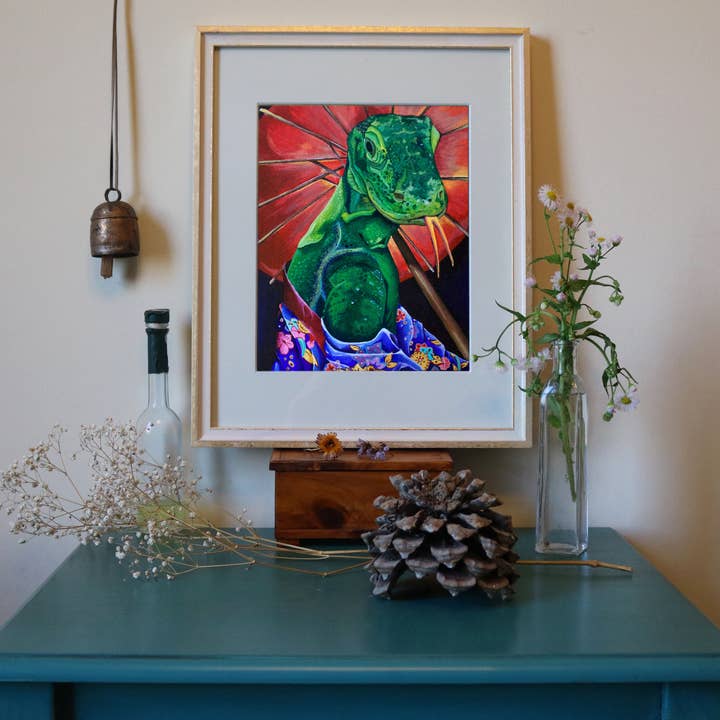 Papier cartonné « Kimono Dragon » 8 x 10 po, imprimé animal pour la vente par Creature's Virtue