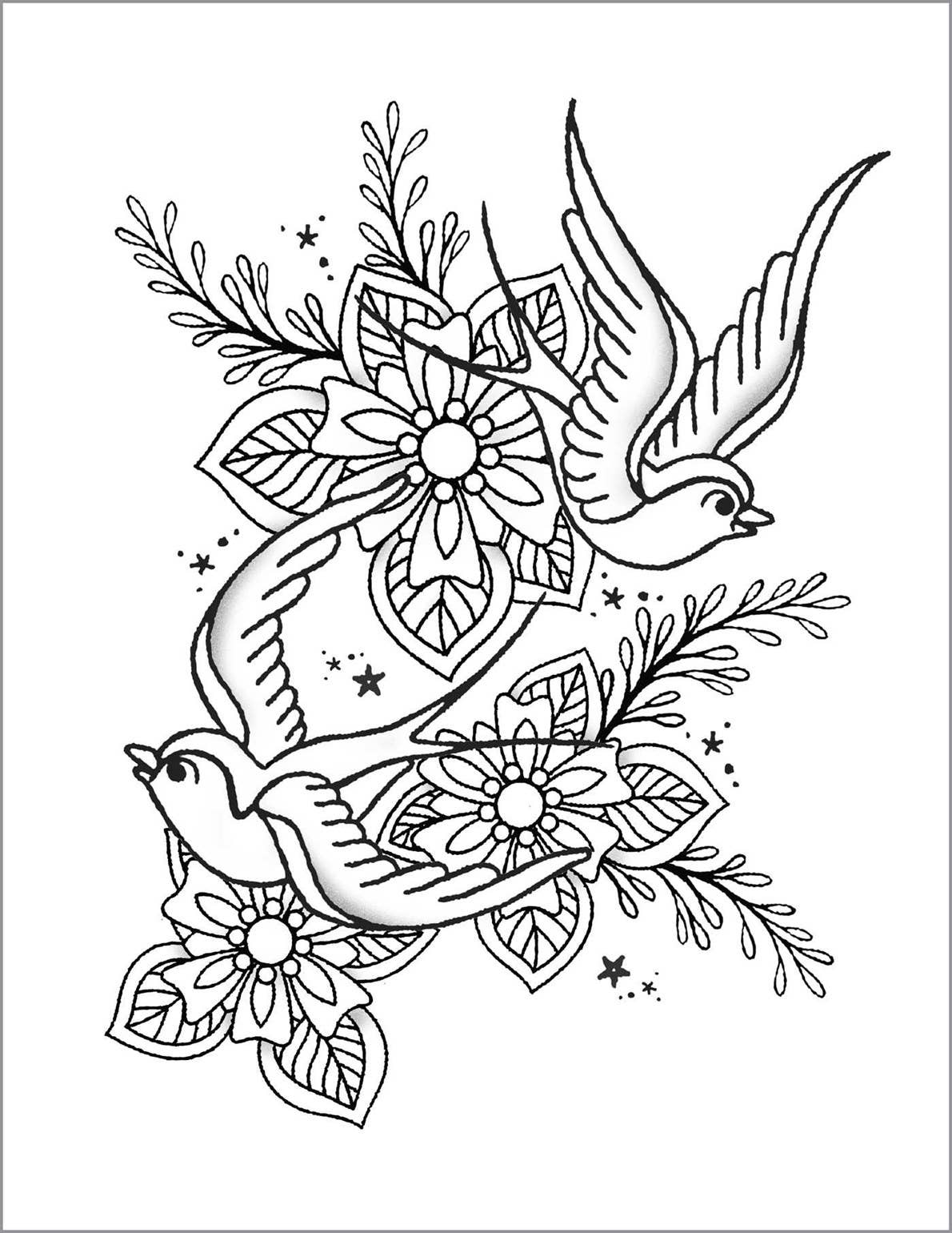 Sourcebooks - Wholesale Coloring Book - Adult - Vintage Tattoo Designs2