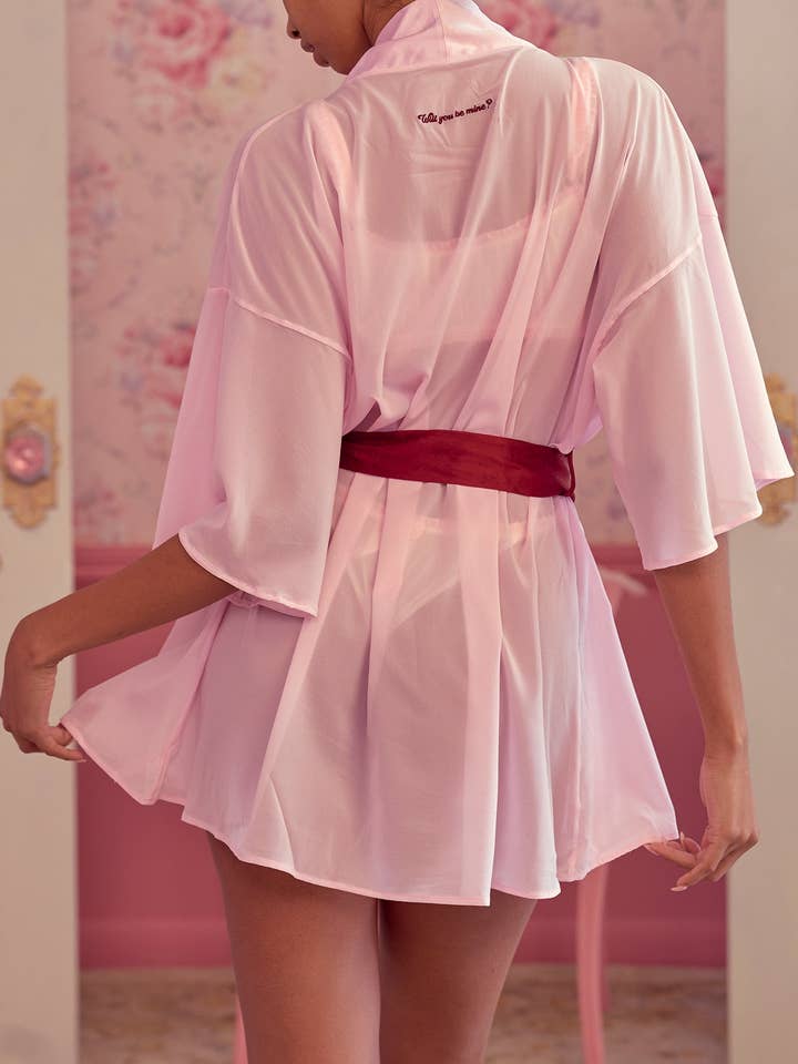 Voight - Wholesale Robe - Women's - Be Mine Silk Robe In Pink3