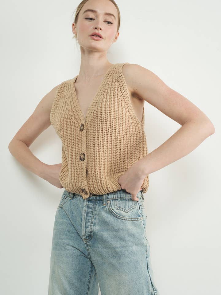 MAS3218 VINTAGE VASKET SWEATER VEST for engroshandel hos Aaron & Amber